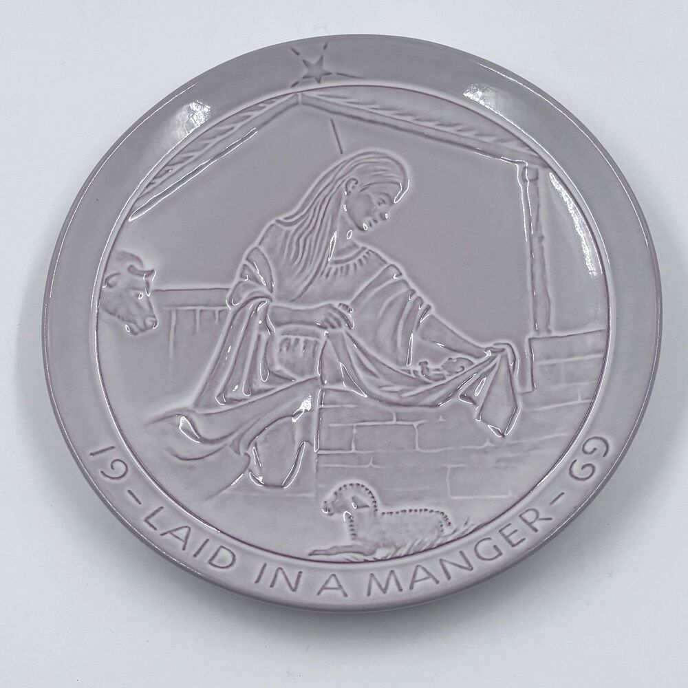 1969 Frankoma Pottery Christmas Collector Plate Laid In A Manger
